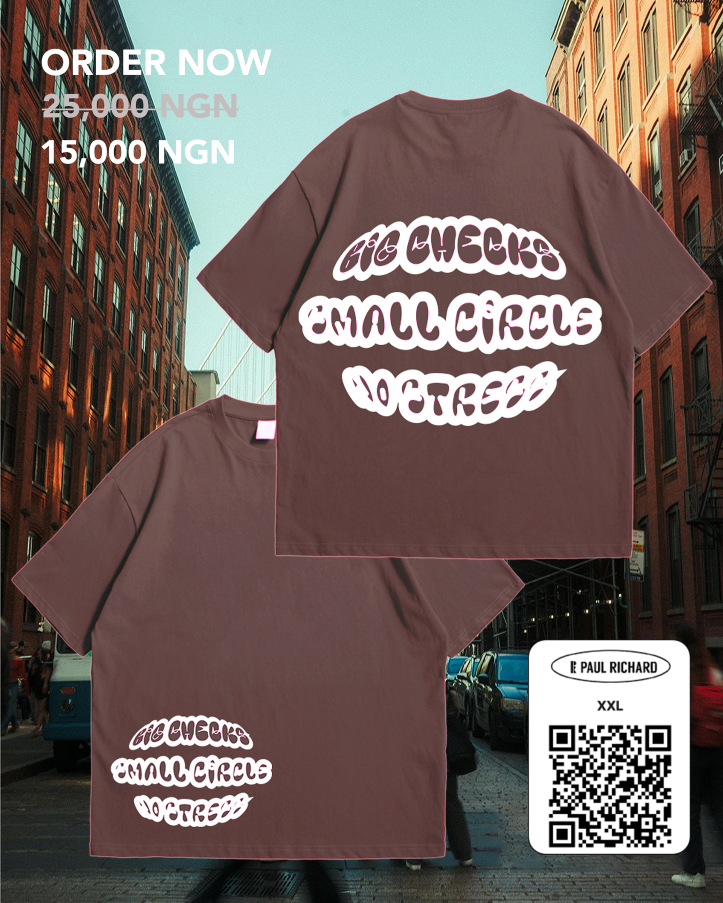 Big Checks Short Sleeves Plain T-shirt