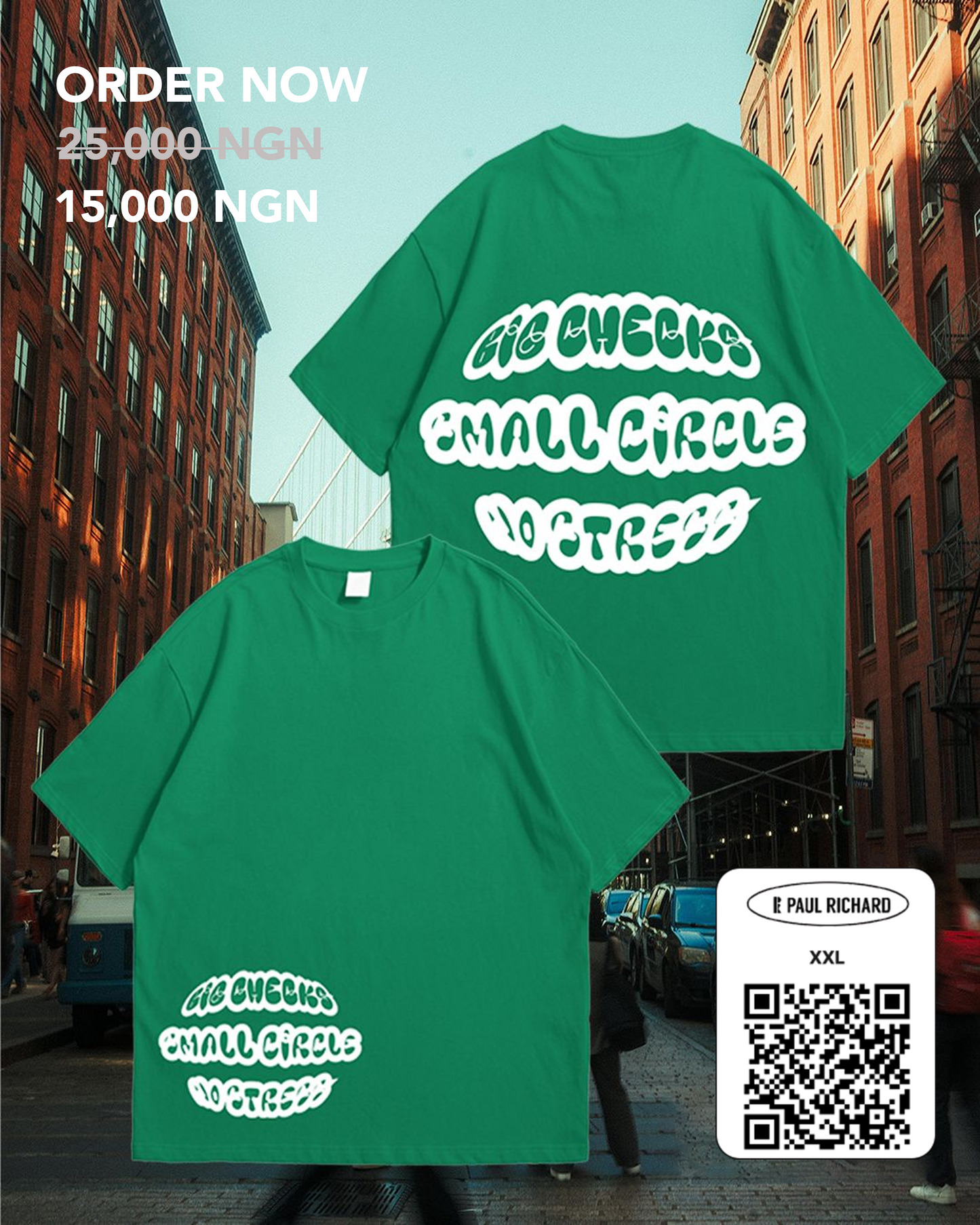 Big Checks Short Sleeves Plain T-shirt